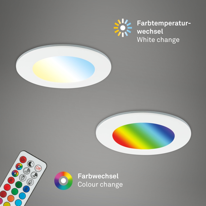Briloner - KOMPLEKTAS 3x RGBW LED Reguliuojamas vonios įleidžiamas šviestuvas LED/4,8W/230V 3000-6500K IP65 + nuotolinio valdymo pultas
