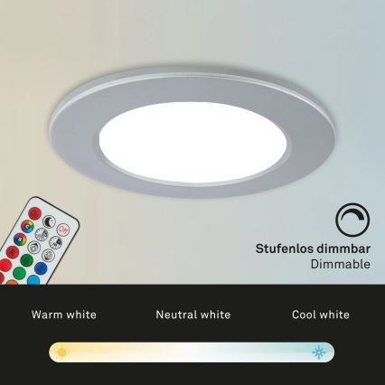 Briloner - KOMPLEKTAS 3x LED RGBW Pritemdomas įleidžiamas lubinis vonios šviestuvas LED/4,8W/230V 3000-6500K IP65 + nuotolinio valdymo pultas