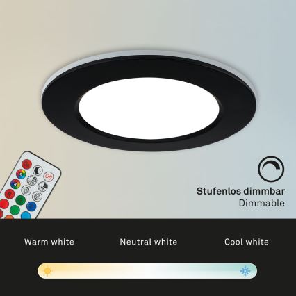 Briloner - KOMPLEKTAS 3x LED RGBW Pritemdomas įleidžiamas lubinis vonios šviestuvas LED/4,8W/230V 3000-6500K IP65 + nuotolinio valdymo pultas