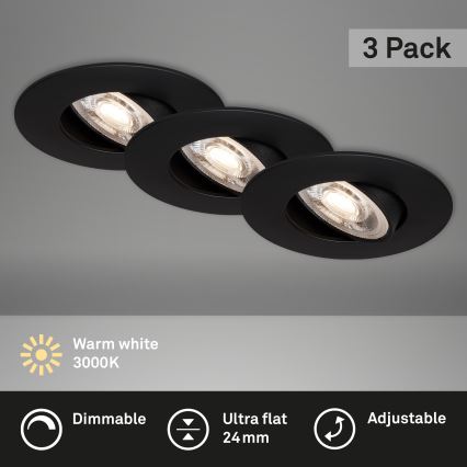 Briloner - KOMPLEKTAS 3x LED pritemdomas vonios šviestuvas LED/4,9W/230V IP23