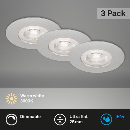 Briloner - KOMPLEKTAS 3x LED pritemdomas vonios šviestuvas LED/4,9W/230V IP44