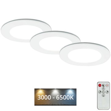 Briloner - KOMPLEKTAS 3x LED Reguliuojamas vonios įleidžiamas šviestuvas LED/4,8W/230V 3000-6500K IP44 + nuotolinio valdymo pultas