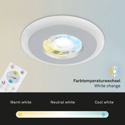 Briloner - KOMPLEKTAS 3x LED RGBW Pritemdomas įleidžiamas lubinis vonios šviestuvas LED/5W/230V 3000-6500K IP44 + nuotolinio valdymo pultas