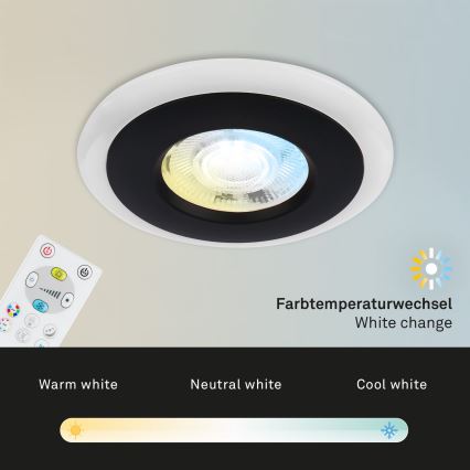 Briloner - KOMPLEKTAS 3x LED RGBW Pritemdomas įleidžiamas lubinis vonios šviestuvas LED/5W/230V 3000-6500K IP44 + nuotolinio valdymo pultas
