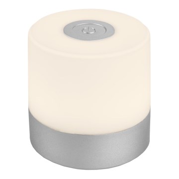 Briloner - LED dimeriuojama įkraunama jutiklinė lauko stalinė lempa LED/2W/5V 2700K IP44 1200 mAh matinis chromas