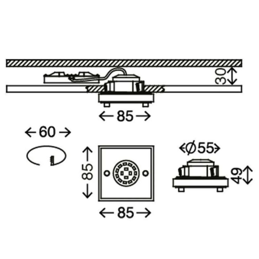 Briloner - LED įleidžiamas lubinis vonios šviestuvas ATTACH LED/5W/230V IP44