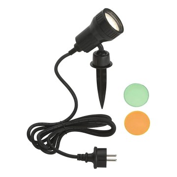 Briloner - LED lauko šviestuvas TERRA 1xGU10/3W/230V IP44 juodas