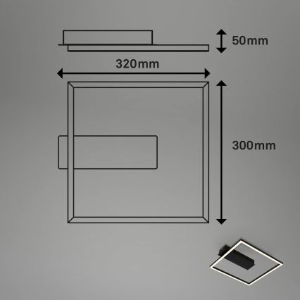 Briloner - LED lubinis šviestuvas FRAME LED/14W/230V 3000K 30x32 cm juoda