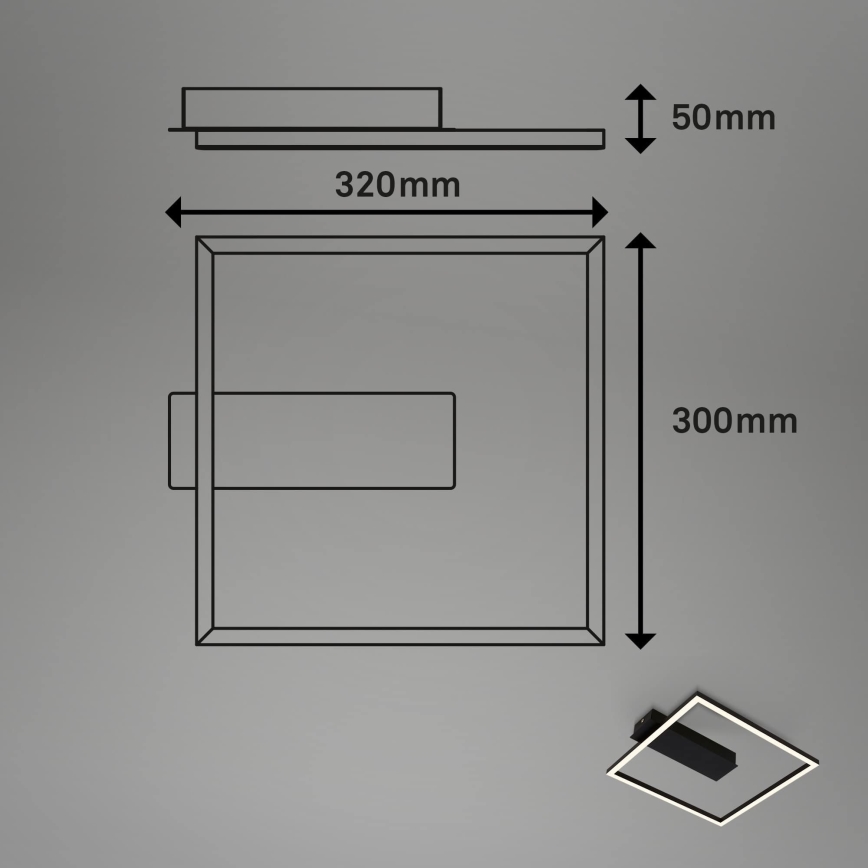Briloner - LED lubinis šviestuvas FRAME LED/14W/230V 3000K 30x32 cm juoda