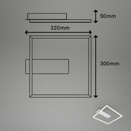 Briloner - LED lubinis šviestuvas FRAME LED/14W/230V 3000K 30x32 cm matinis chromas