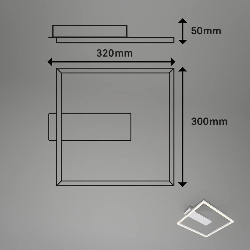 Briloner - LED lubinis šviestuvas FRAME LED/14W/230V 3000K 30x32 cm matinis chromas