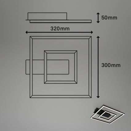 Briloner - LED lubinis šviestuvas FRAME LED/22W/230V 3000K 30x32 cm juodas