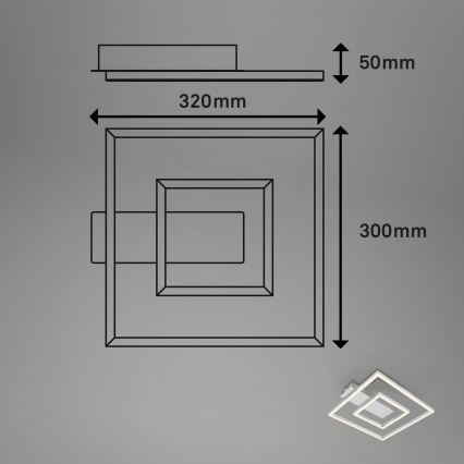 Briloner - LED lubinis šviestuvas FRAME LED/22W/230V 3000K 30x32 cm matinis chromas