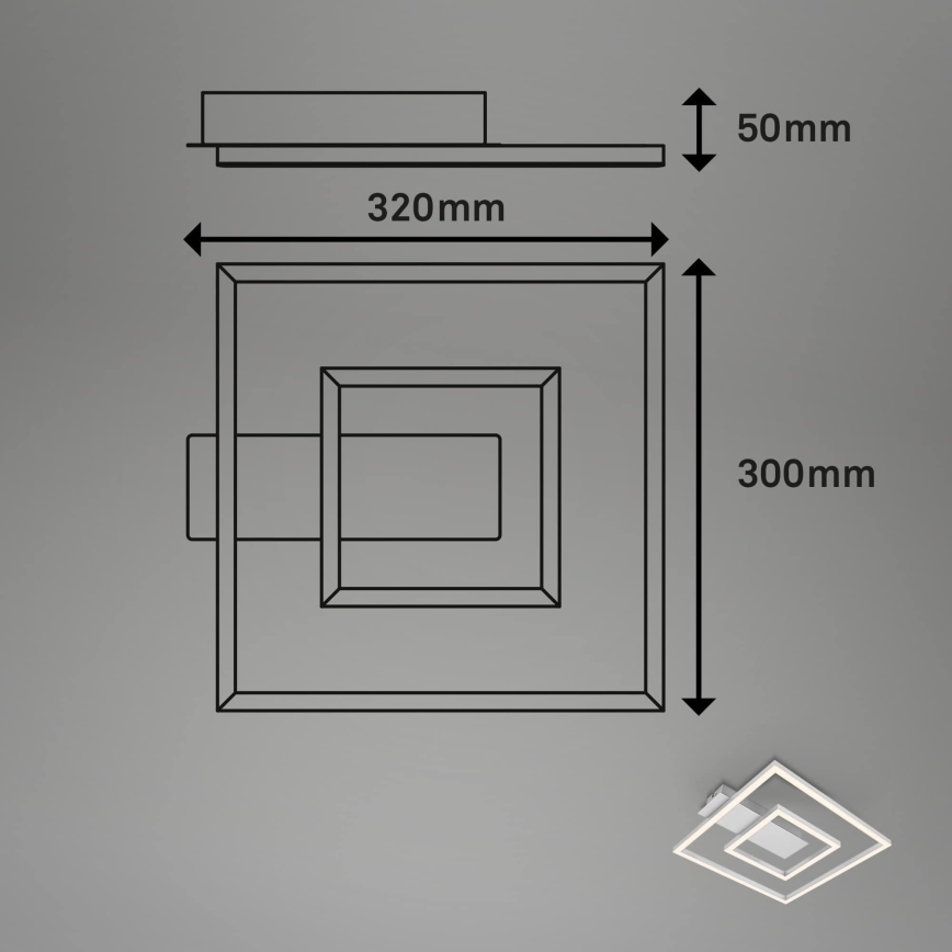 Briloner - LED lubinis šviestuvas FRAME LED/22W/230V 3000K 30x32 cm matinis chromas