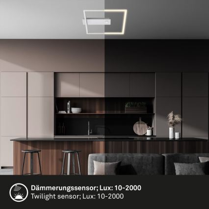 Briloner - LED lubinis šviestuvas su judesio ir sutemų jutikliu FRAME LED/14W/230V 3000K 30x32 cm matinis chromas