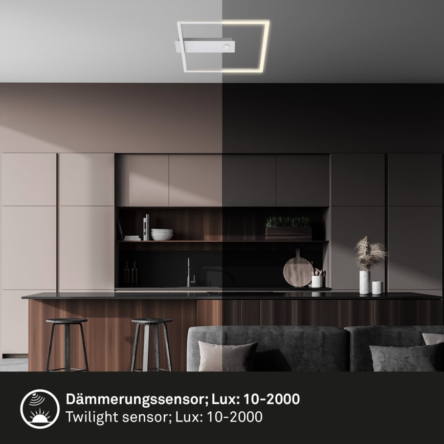 Briloner - LED lubinis šviestuvas su judesio ir sutemų jutikliu FRAME LED/14W/230V 3000K 30x32 cm matinis chromas