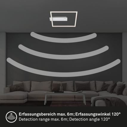 Briloner - LED lubinis šviestuvas su judesio ir sutemų jutikliu FRAME LED/14W/230V 3000K 30x32 cm matinis chromas