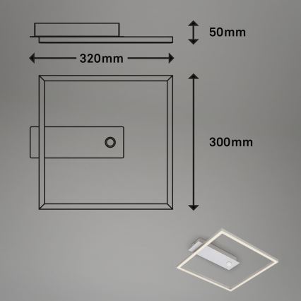 Briloner - LED lubinis šviestuvas su judesio ir sutemų jutikliu FRAME LED/14W/230V 3000K 30x32 cm matinis chromas
