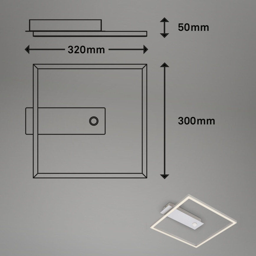 Briloner - LED lubinis šviestuvas su judesio ir sutemų jutikliu FRAME LED/14W/230V 3000K 30x32 cm matinis chromas