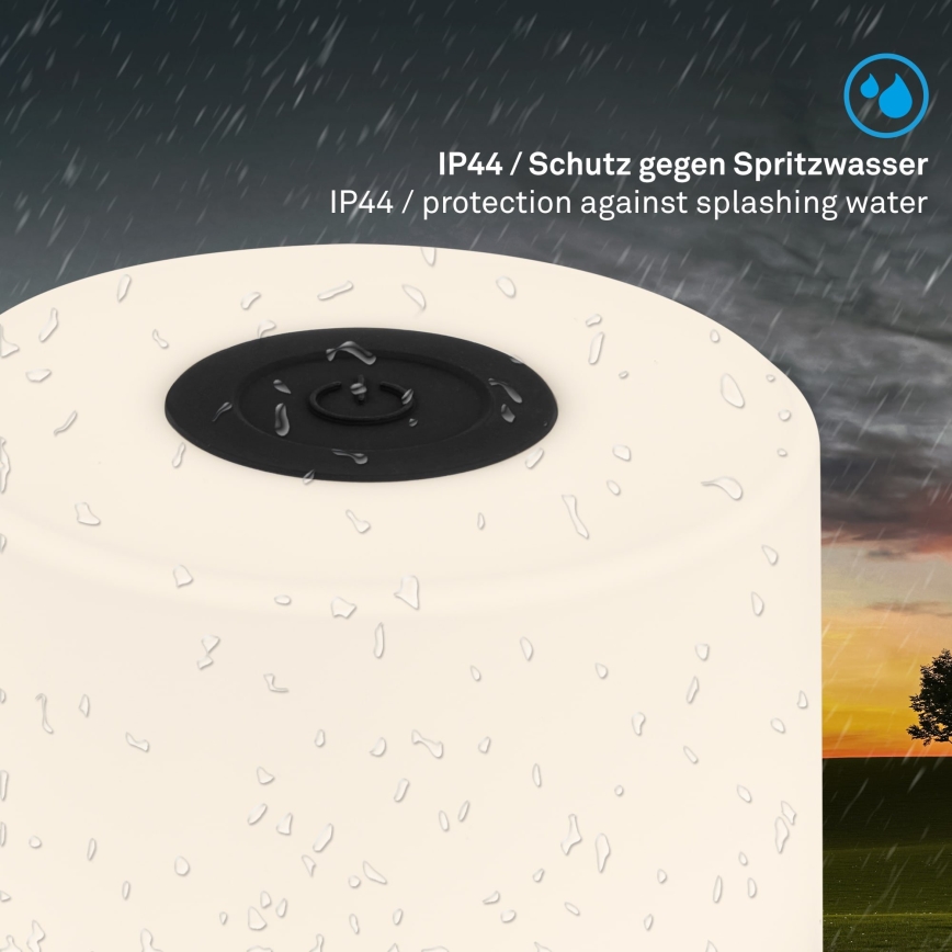 Briloner - LED reguliuojama įkraunama jutiklinė lauko stalinė lempa LED/2W/5V 2700K IP44 1200 mAh juoda