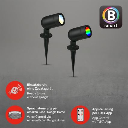 Briloner - LED RGBW reguliuojamas lauko šviestuvas LED/4,4W/230V 2700/4000/6500K IP44 Wi-Fi Tuya