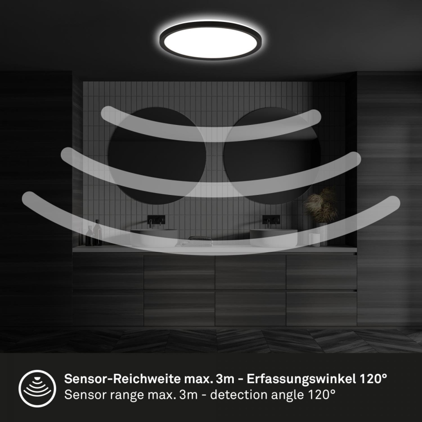 Briloner - LED vonios kambario lubinis šviestuvas su judesio jutikliu MOVE LED/18W/230V IP44 skersmuo 29 cm balta