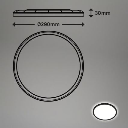 Briloner - LED vonios lubinis šviestuvas su judesio jutikliu MOVE LED/18W/230V IP44 skersmuo 29 cm juodas