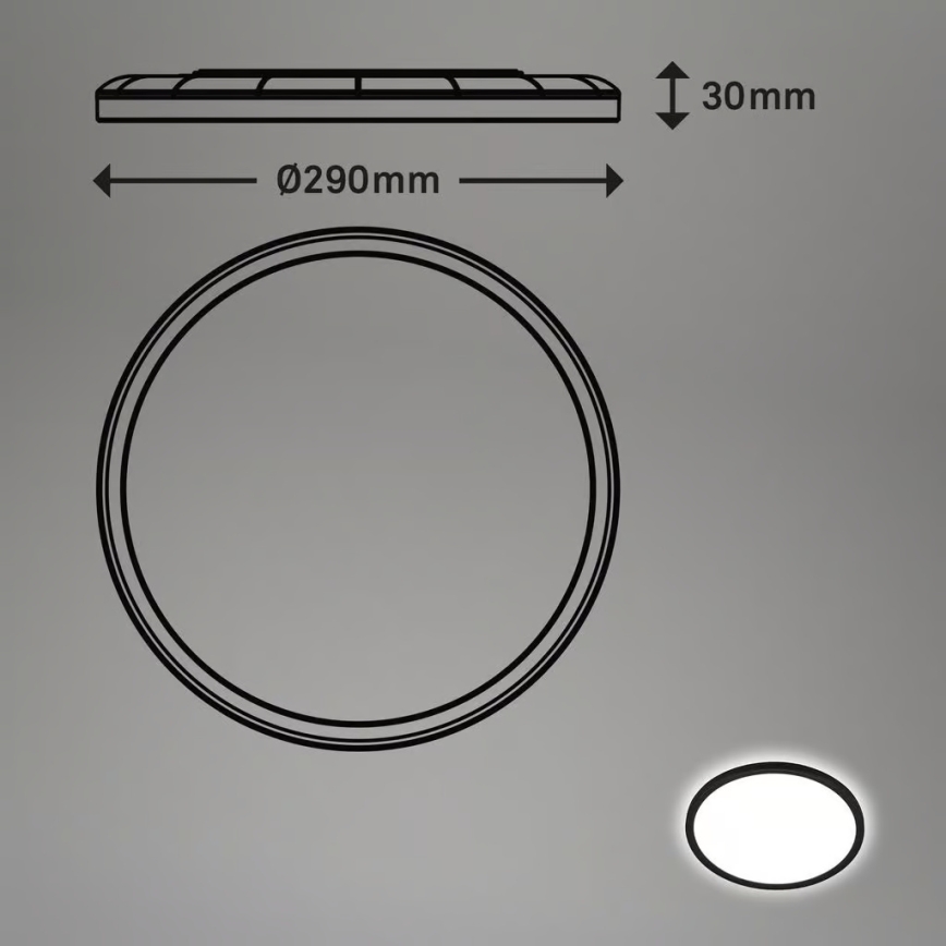 Briloner - LED vonios lubinis šviestuvas su judesio jutikliu MOVE LED/18W/230V IP44 skersmuo 29 cm juodas