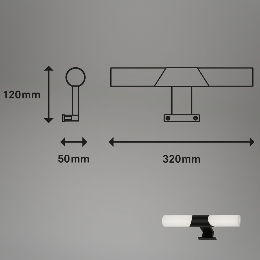 Briloner - LED vonios veidrodžio šviestuvas LED/7W/230V 4000K IP44 32 cm juodas