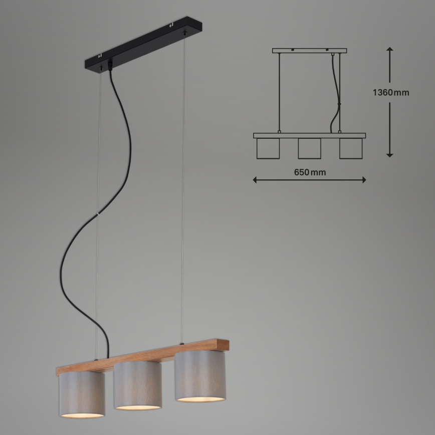 Briloner - Pakabinamas sietynas RHON 3xE14/25W/230V kaučiukas