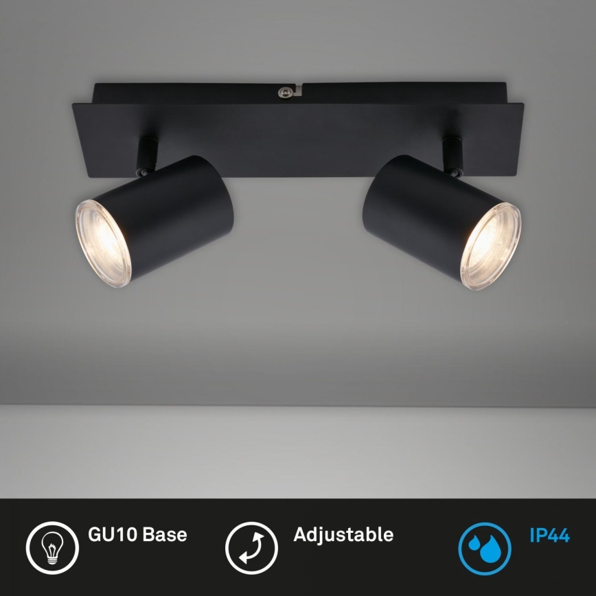 Briloner  10476221 - Akcentinis vonios šviestuvas 2xGU10/5W/230V IP44 juoda