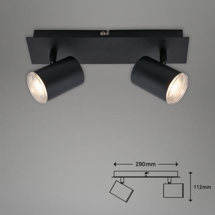 Briloner  10476221 - Akcentinis vonios šviestuvas 2xGU10/5W/230V IP44 juoda