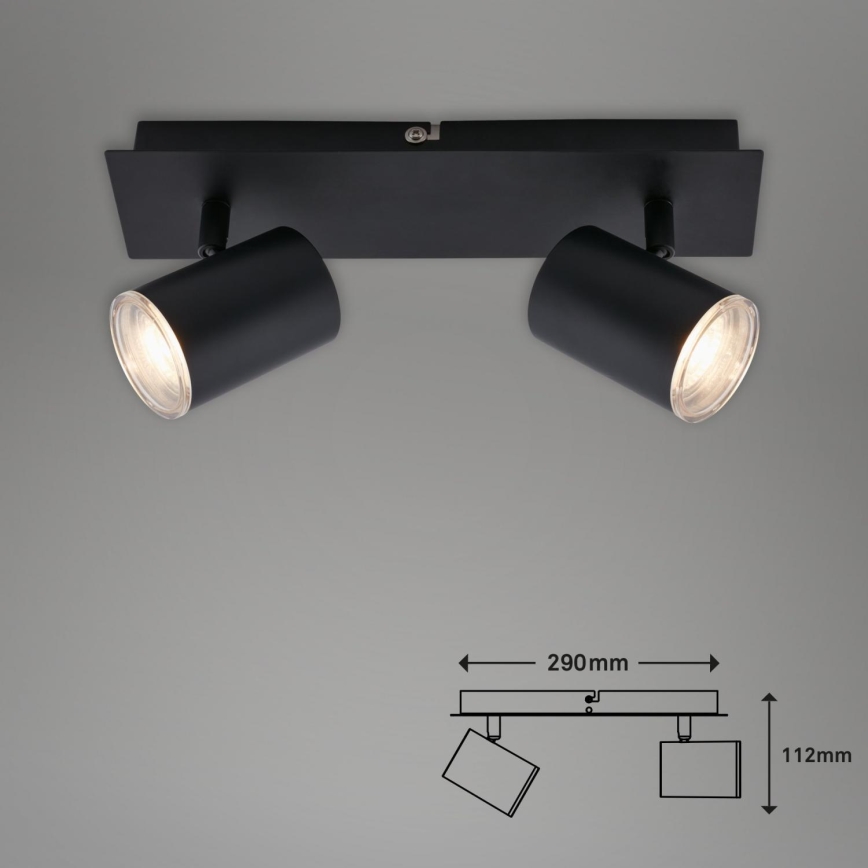 Briloner  10476221 - Akcentinis vonios šviestuvas 2xGU10/5W/230V IP44 juoda
