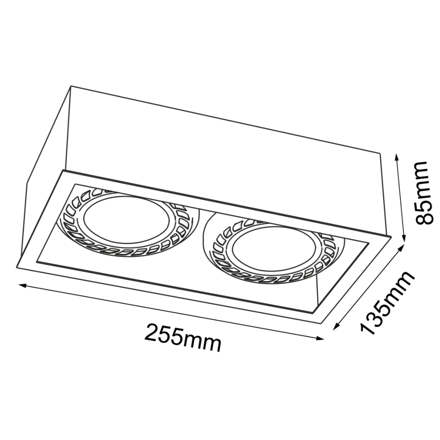Brosline - Taškinis šviestuvas 2xGU10/18W/230V baltas
