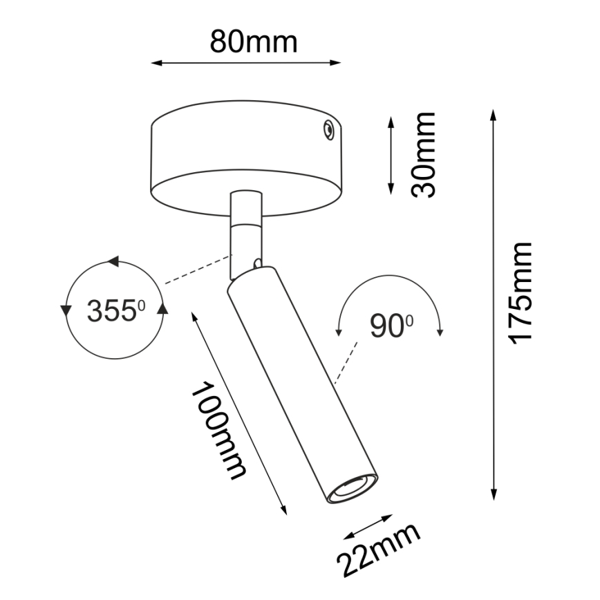 Brosline - Taškinis šviestuvas 1xG9/2,5W/230V juodas
