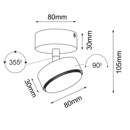 Brosline - Kryptinis šviestuvas 1xGX53/9W/230V baltas
