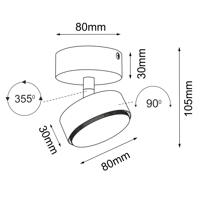 Brosline - Kryptinis šviestuvas 1xGX53/9W/230V baltas