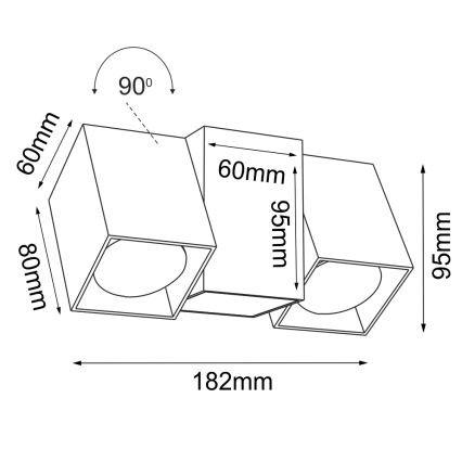 Brosline - Sieninis taškinis šviestuvas 2xGU10/10W/230V baltas