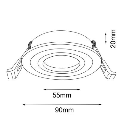 Brosline - Įleidžiamas šviestuvas 1xGU10/10W/230V juodas