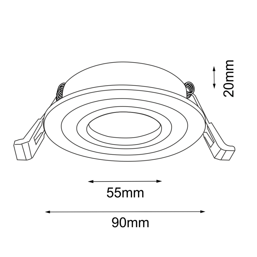 Brosline - Įleidžiamas šviestuvas 1xGU10/10W/230V juodas