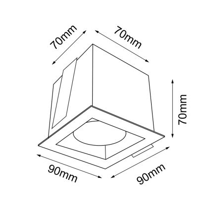 Brosline - Įleidžiamas lubų šviestuvas 1xGU10/10W/230V baltas