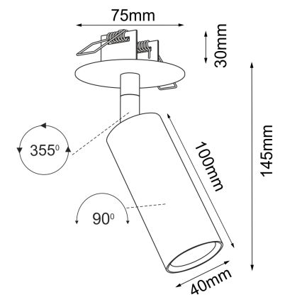 Brosline - Įleidžiamas taškinis šviestuvas 1xGU10/4W/230V baltas