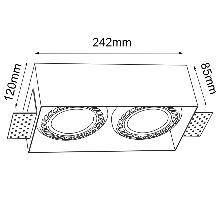 Brosline - Įleidžiamas šviestuvas 2xGU10/18W/230V juodas