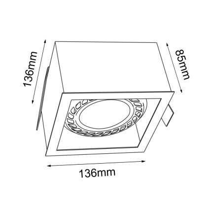 Brosline - Įleidžiamas šviestuvas 1xGU10/18W/230V baltas