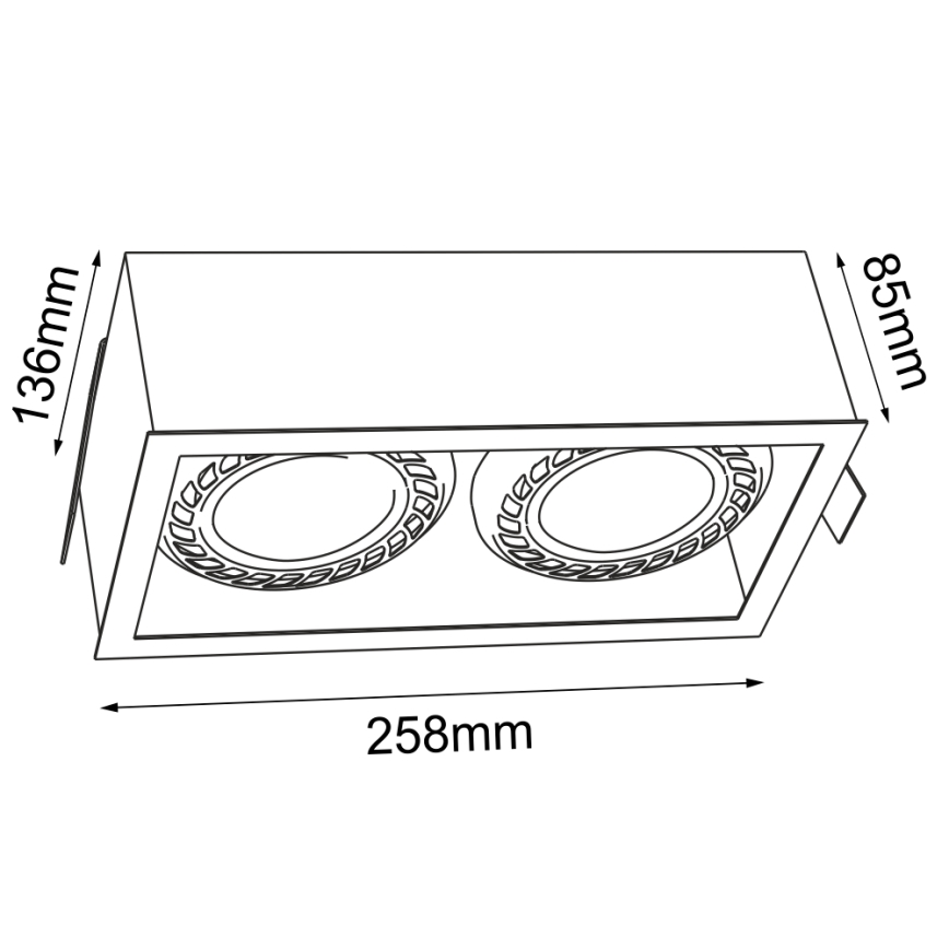 Brosline - įleidžiamas lubų šviestuvas 2xGU10/18W/230V, baltas