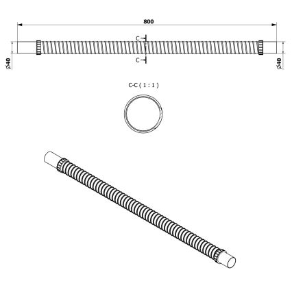 Bruckner - Lankstus jungiamasis vamzdis 80 cm balta