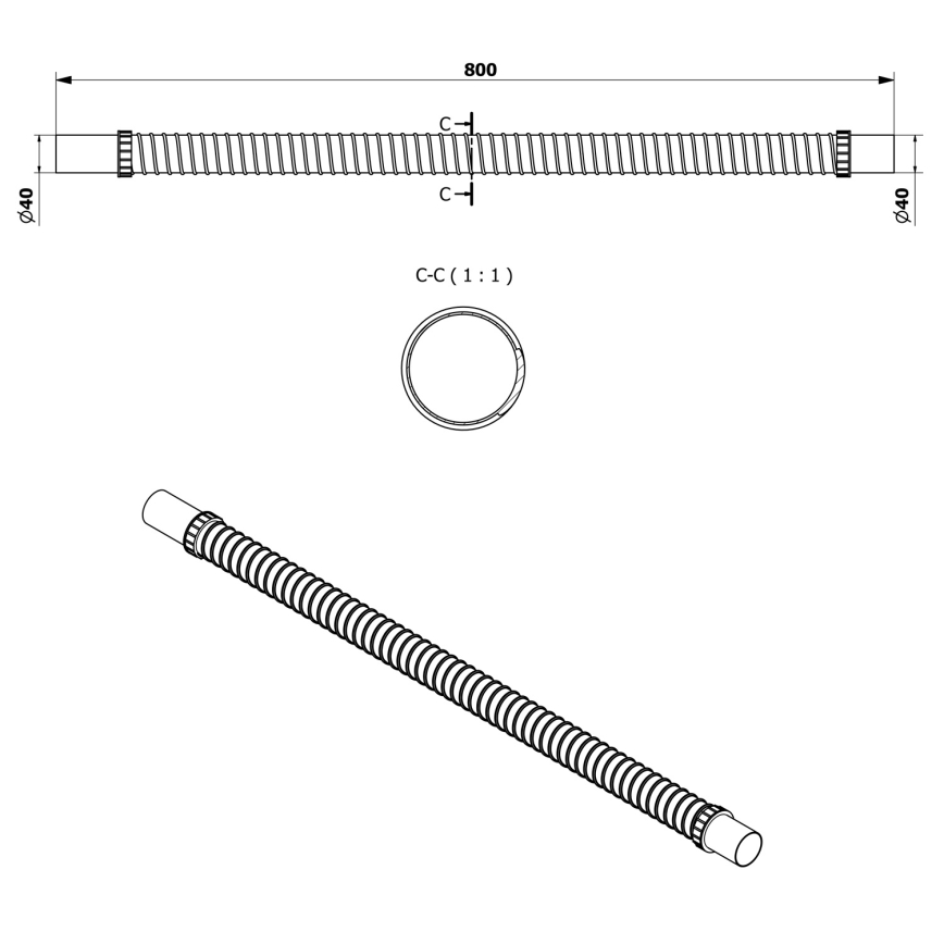 Bruckner - Lankstus jungiamasis vamzdis 80 cm balta