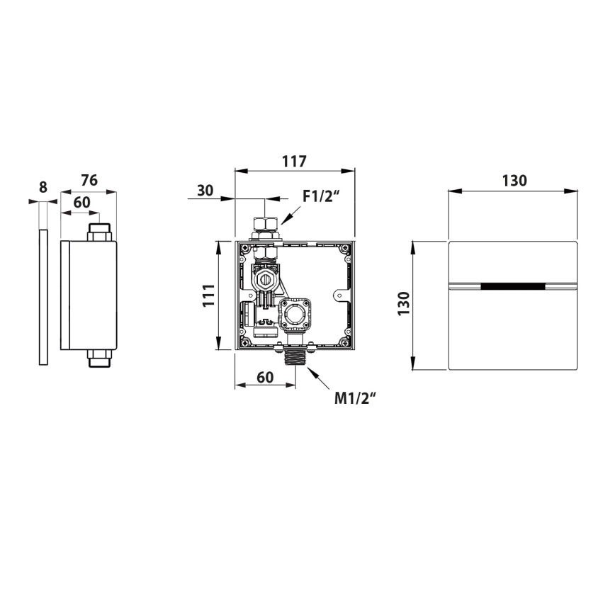 Bruckner - Pisuaro nuleidimo mechanizmo jutiklis 6V DC/4xAA nerūdijantis