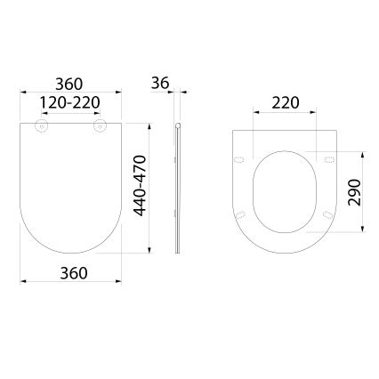 Bruckner - Tualeto dangtis SoftClose FULDA SLIM balta