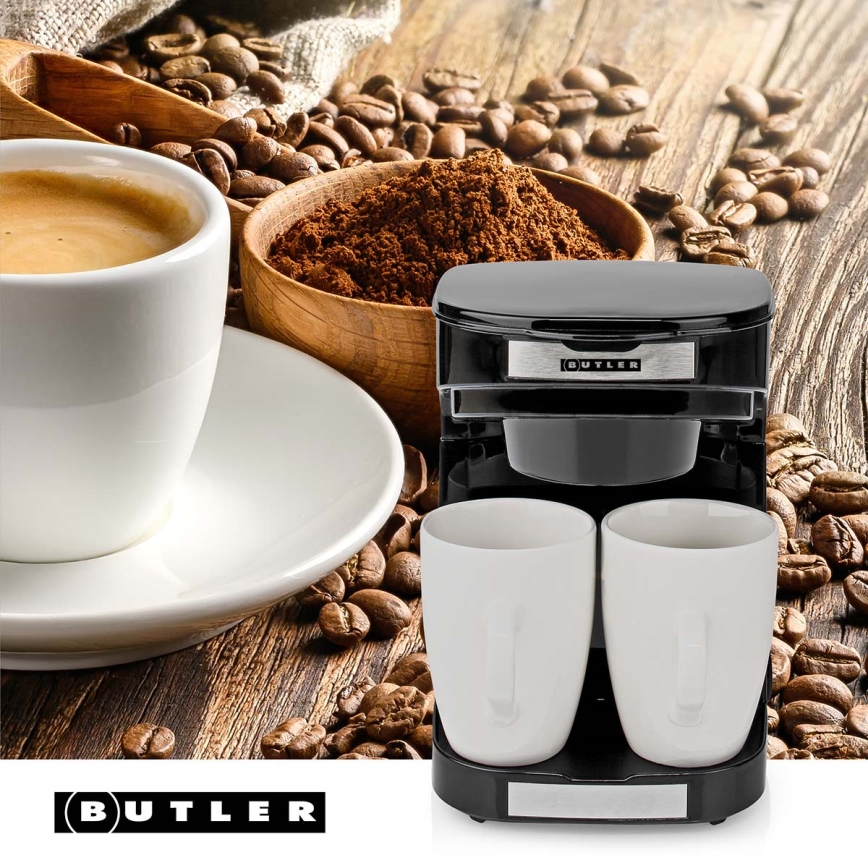 Butler - Kavos aparatas dviem puodeliams 450W/230V juodas